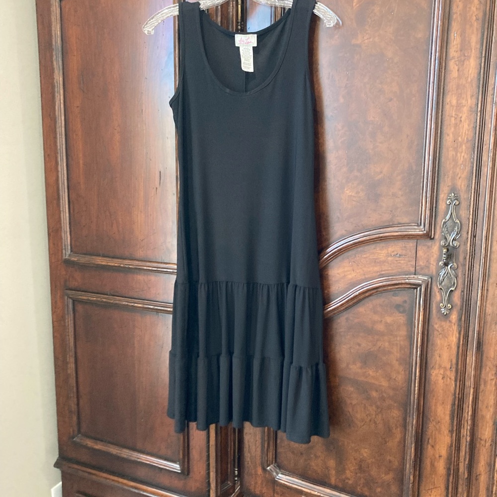 Ivy Lane black tank dress with ruffled bottom